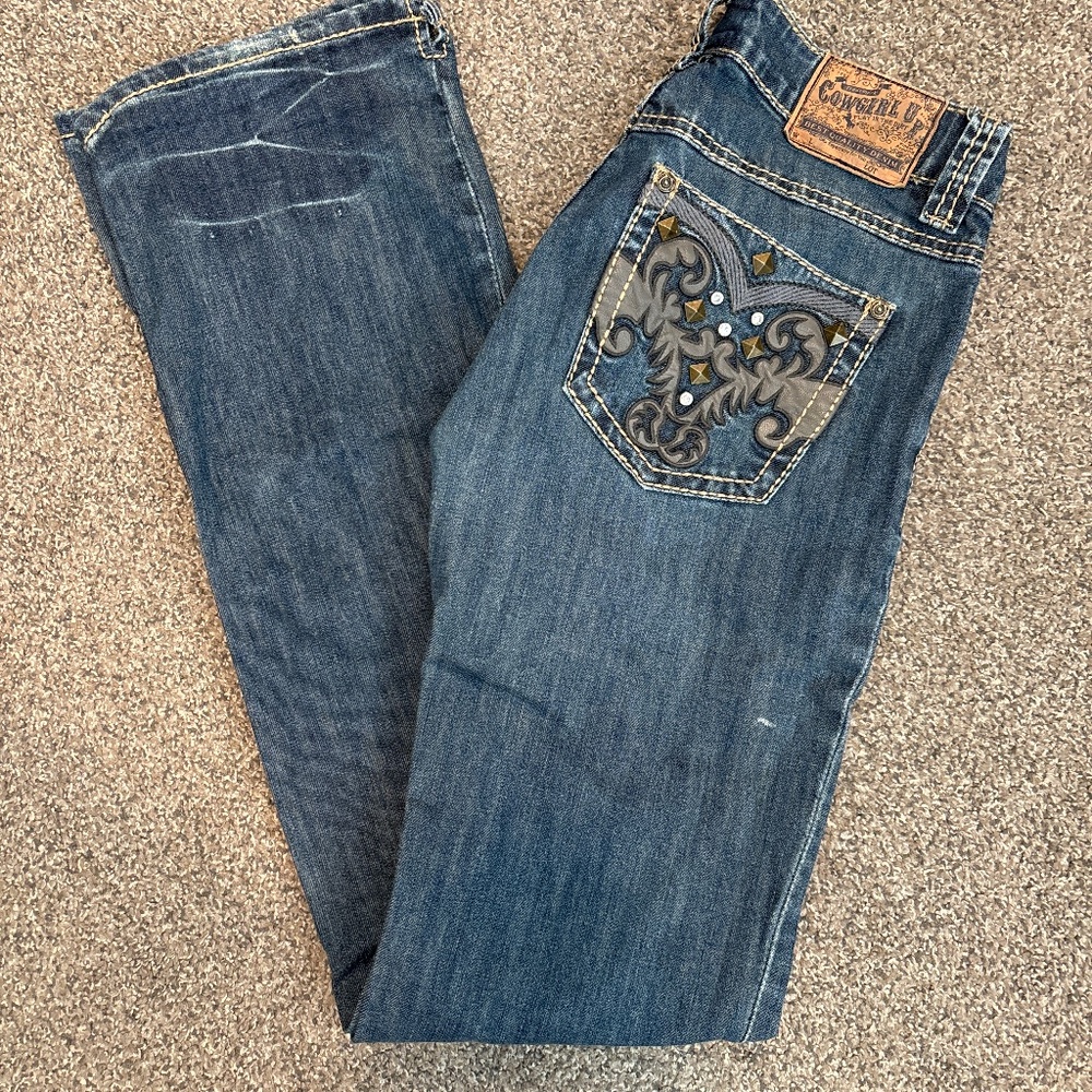 Cowgirl up jeans size 0/W 26 and 34 regular in seam